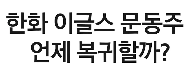 한화 이글스 <b>문동주</b> 부상 언제 <b>복귀</b>할까?