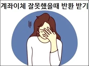  계좌이체 잘못했을때 반환 받는 방법 안내