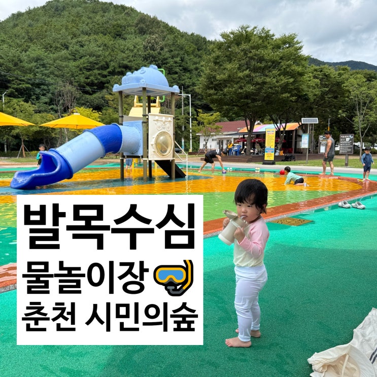  수심 낮은 안전한 춘천 시민의숲 물놀이장  아이랑물놀이 재방문의사 100%