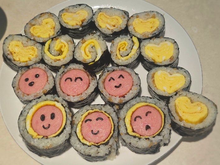 하트계란말이김밥만들기 하트틀로 쉽게 만들기