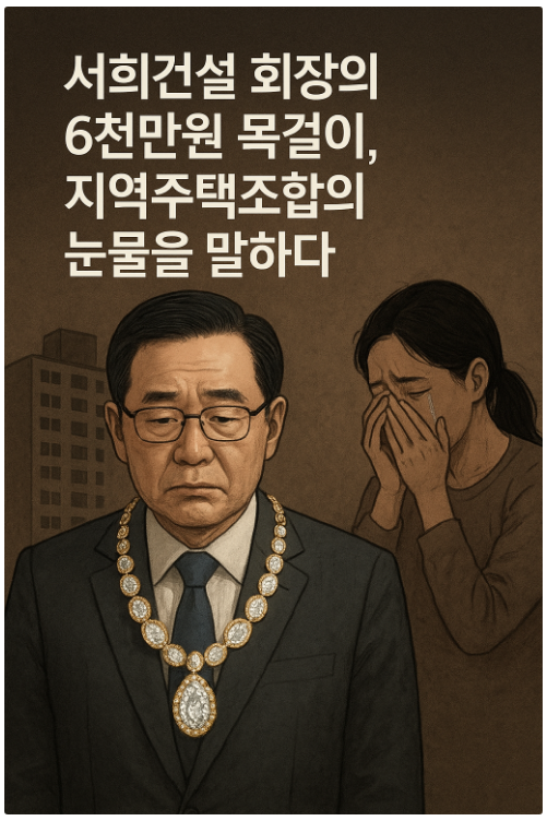 <b>서희건설 회장</b>의 6천만원 목걸이, 지역주택조합의 눈물을 말하다