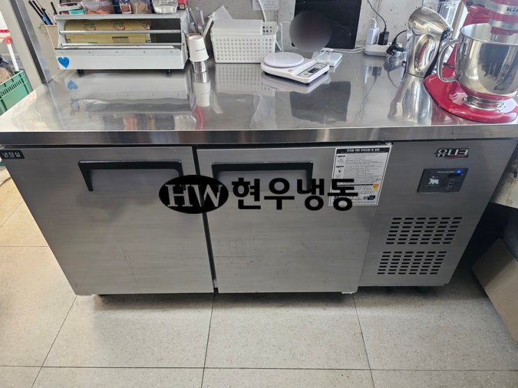  울산업소용냉장고수리유니크테이블냉장고 EHr에러 챠징니뿔장착 진공작업 냉매가스보충충전