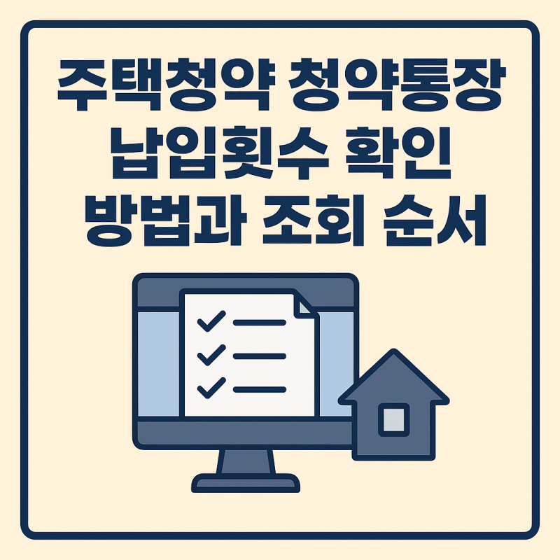 주택청약 청약통장 납입횟수 확인 방법과 조회 순서 청약홈