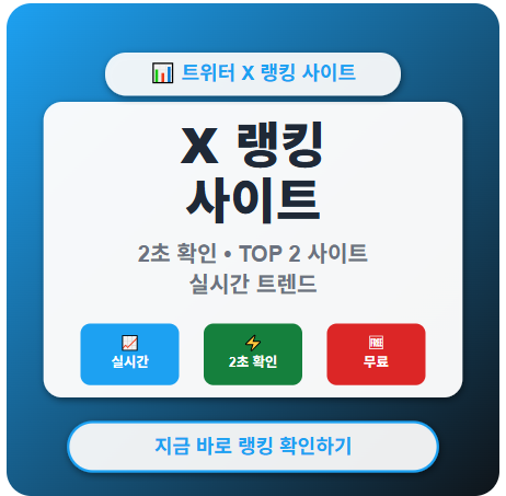  트위터 X 랭킹 사이트 보는법 : 2초만에 실시간 확인하는 꿀팁! 