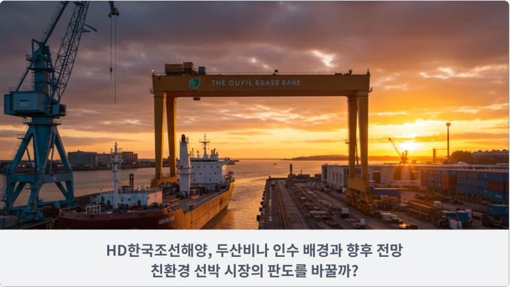  HD한국조선해양, 두산비나 인수 배경과 향후 전망: 친환경 선박 시장의 판도를 바꿀까?