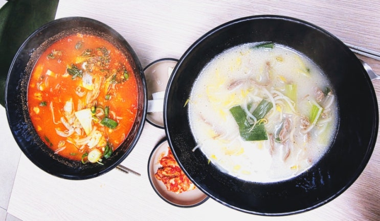  부산면관 사골 온면 vs 해물짬뽕 온면 