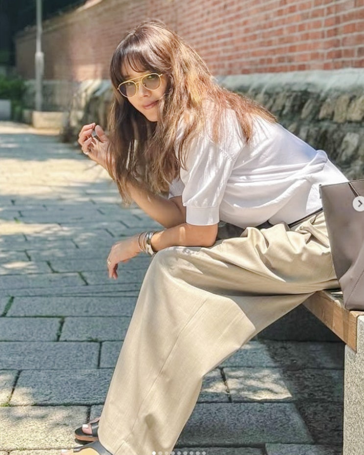  채정안 인스타 사복 여름 코디 7가지! 슬리브리스, 팬츠, 자켓까지
