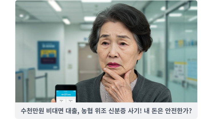  수천만원 비대면 대출, 농협 위조 신분증 사기! 내 돈은 안전한가?
