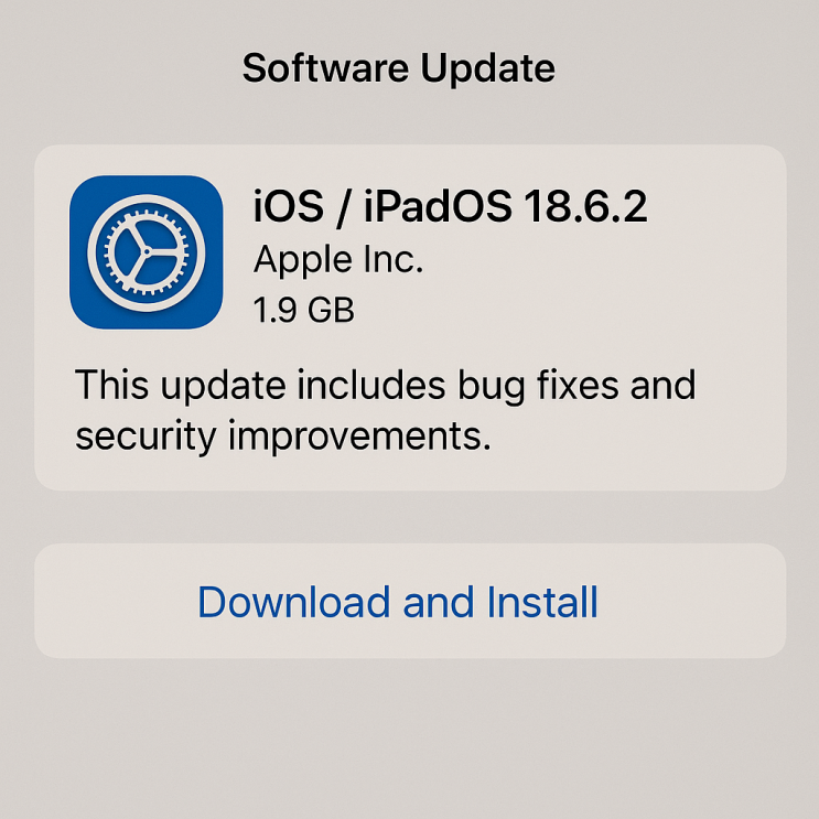  애플 iOS / iPadOS 18.6.2 긴급 보안 수정 업데이트 내용과 방법