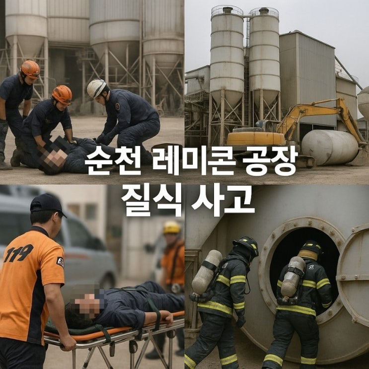 <b>순천</b> 서면 <b>레미콘 공장 질식 사고</b>로 작업자 3명 중 2명은 심정지