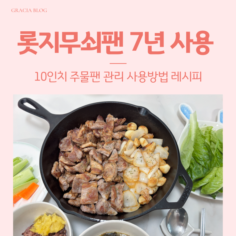 롯지무쇠팬 10인치 7년 사용후기 관리방법 레시피