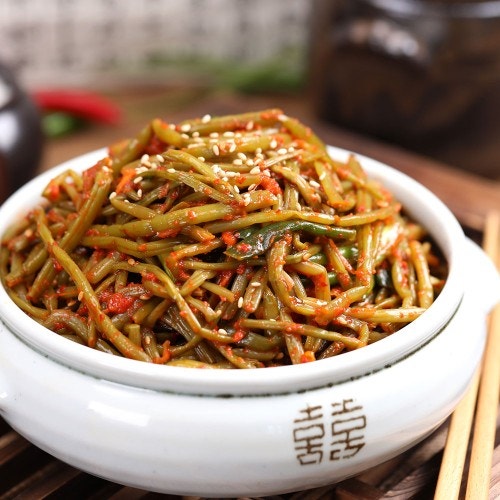 엄마 손맛 그대로, 셰프애찬 국산 고구마순 김치 1kg 47% 할인