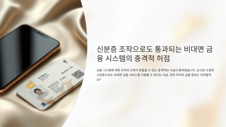   신분증에 손으로 끄적끄적... 그런데 비대면 대출 성공? 충격적 금융 허점!