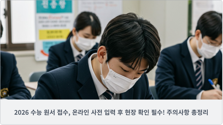  2026 수능 원서 접수, 온라인 사전 입력 후 현장 확인 필수! 주의사항 총정리