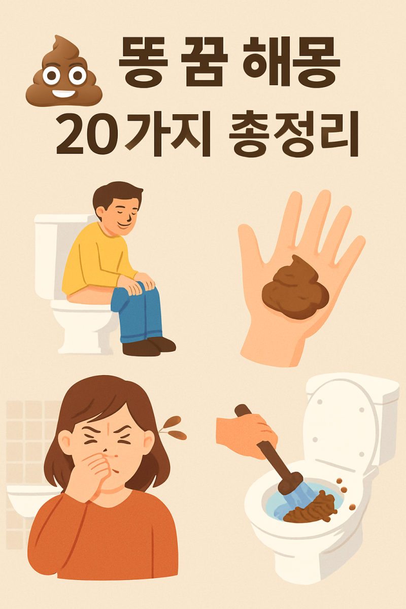 똥 꿈 해몽 20가지 총정리 – 재물운부터 행운까지 상황별 해석