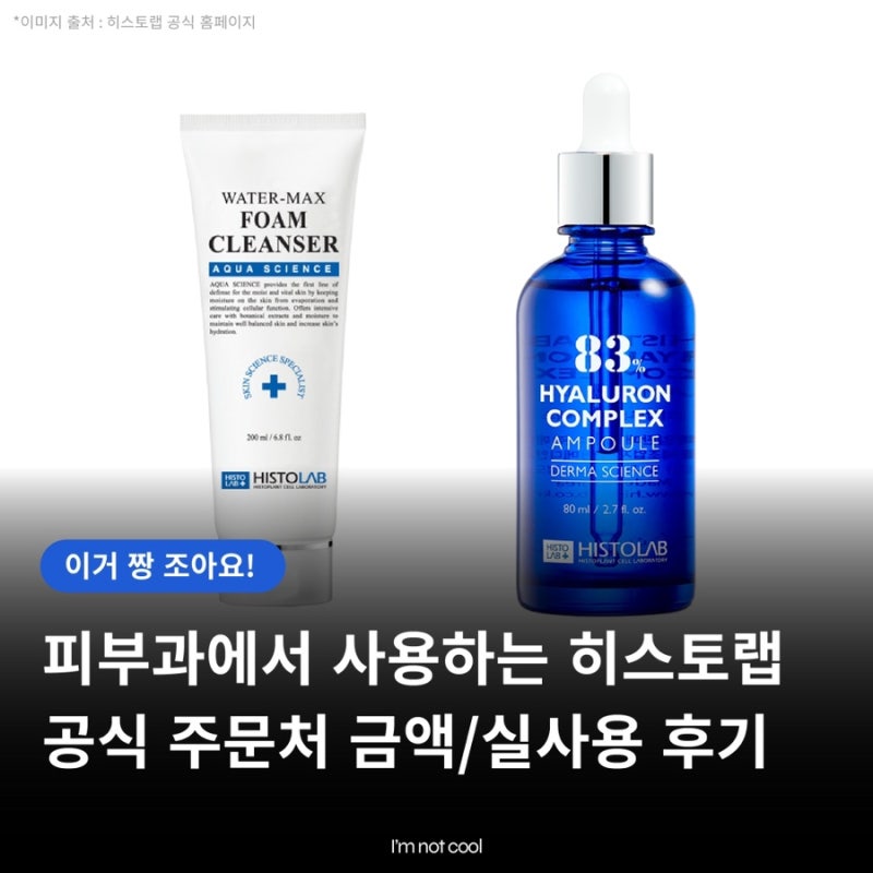 피부과에서 사용하는 히스토랩 공식 주문처 금액/실사용 후기