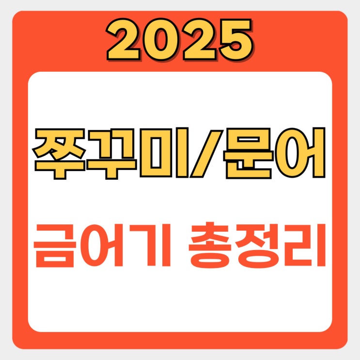  쭈꾸미, 문어 금어기: 2025년 최신 정보와 지속 가능한 어업 실천