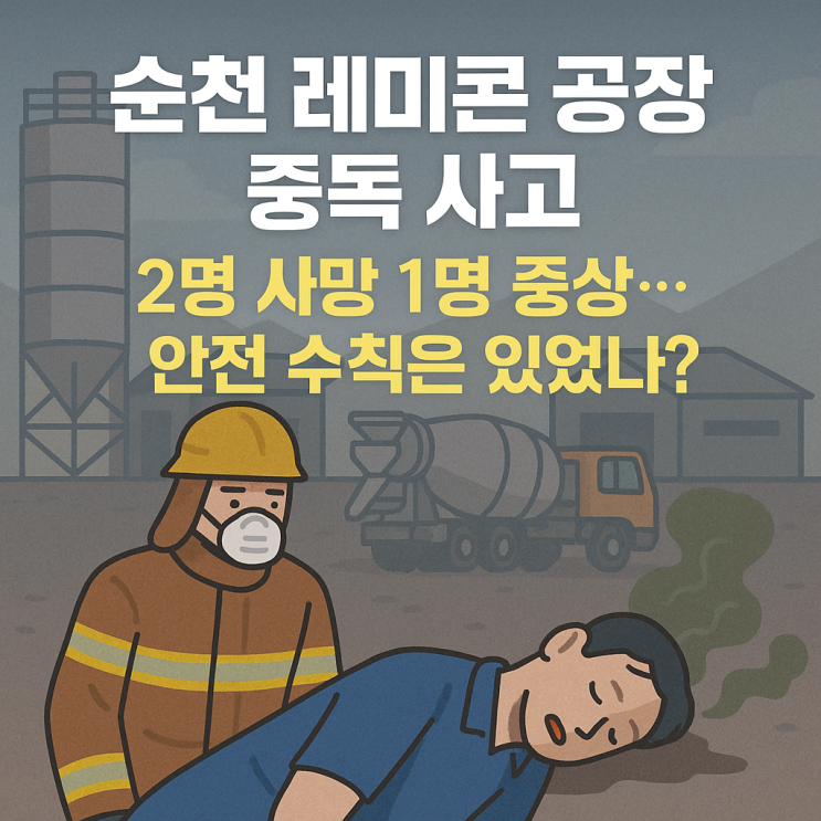  순천 레미콘 공장 중독 사고, 2명 사망·1명 중태…왜 이런 일이 반복될까?