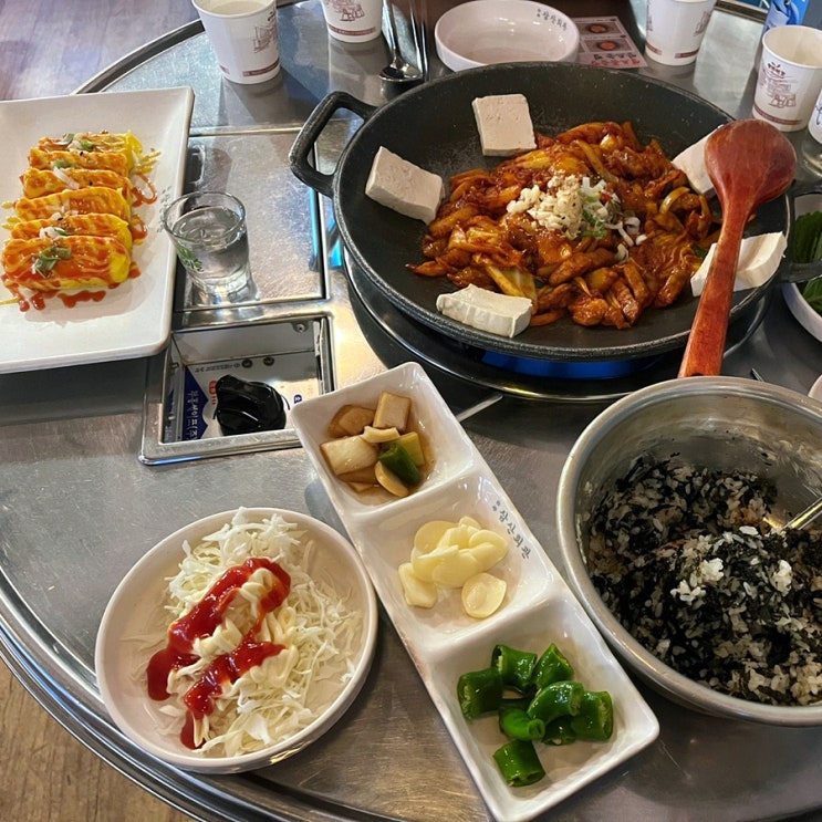  송도 타임스페이스 맛집 삼산회관 돼지김치구이 세트