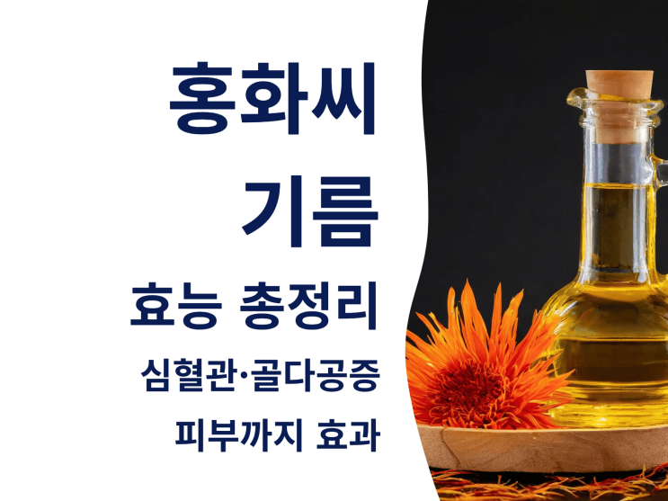  홍화씨 기름 효능 총정리: 심혈관·골다공증·피부까지 효과 있는 이유