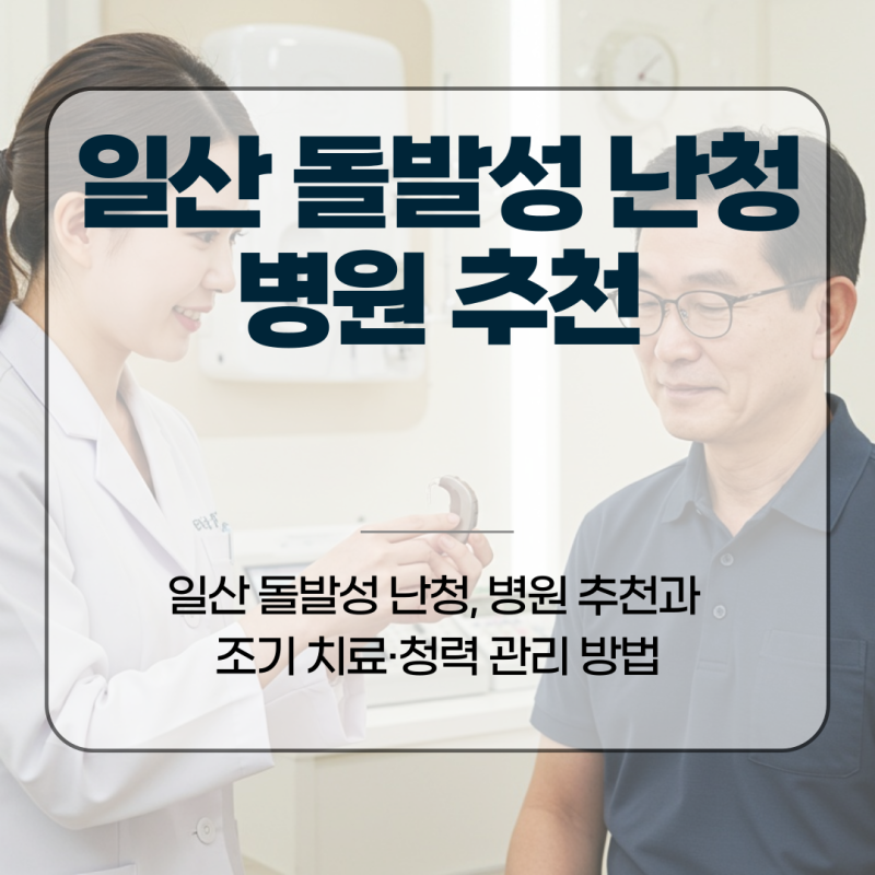 일산 돌발성 난청, 병원 추천과 조기 치료·청력 관리 방법