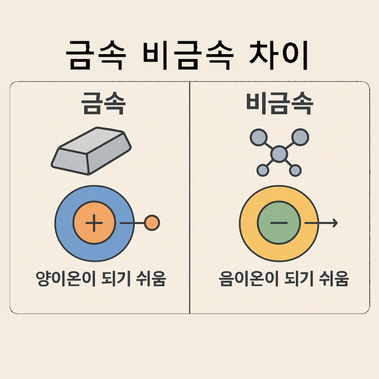  금속 비금속 차이 결합 원소 구별