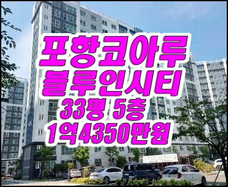  포항아파트경매 동해면 코아루블루인시티 33평형