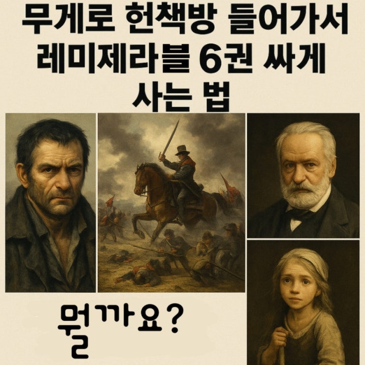  레 미제라블 책 줄거리 요약 전6권 11,600원 빅토르 위고 장발장과 워털루 전투, 중고책 싸게 사는 법, 중고책 팔기 (무게로 헌책방)