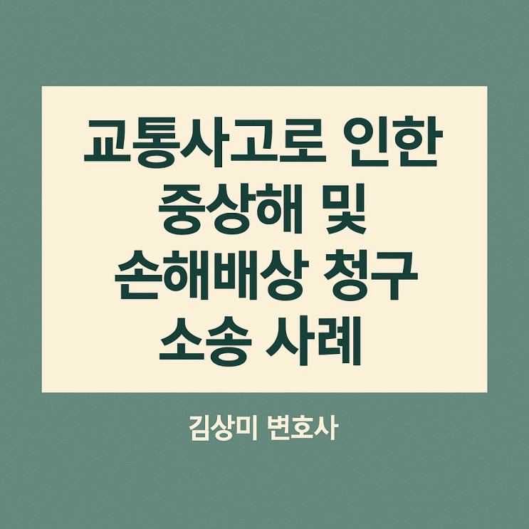  [부산 중상해 사고 변호사] 교통사고로 인한 중상해 및 손해배상 청구 소송 사례