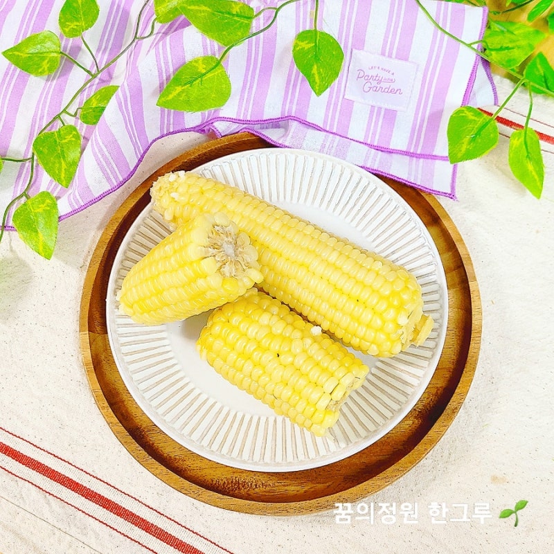 냉동찐옥수수 냄비에 삶는법 전자레인지 데우기 찌는 시간 맛 비교 쪄서오는 농가대장 백찰....