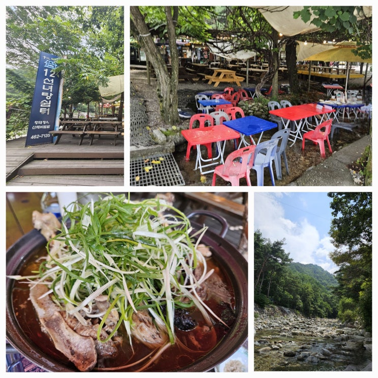  강원도 인제 계곡 십이선녀탕 쉼터식당 백숙