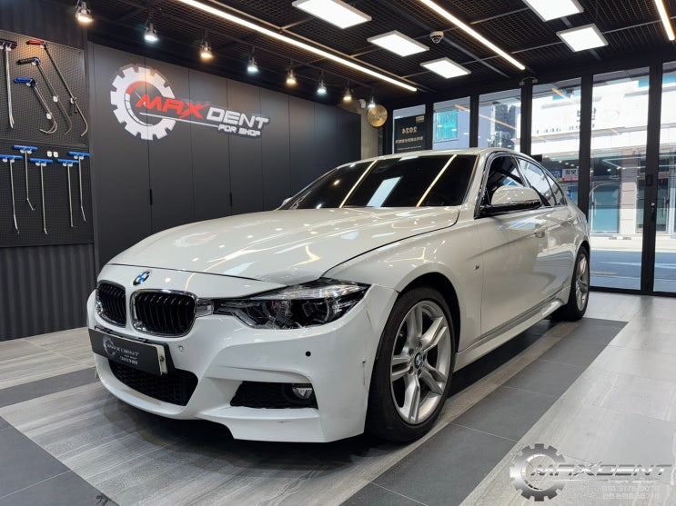  BMW 330i 인천판금도색 | 범퍼·보닛·휀다·헤드램프 자차보험 복원 사례