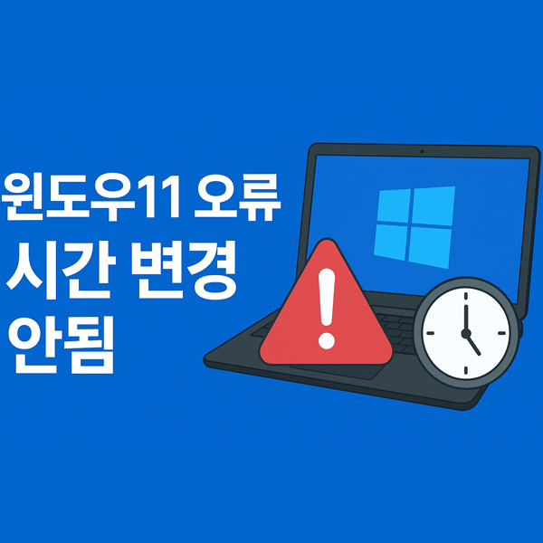  윈도우11오류, 시간변경안됨 문제 해결 가이드
