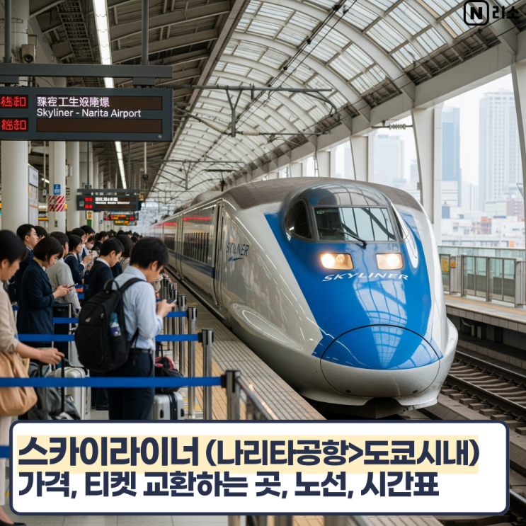  나리타 공항에서 도쿄 시내 가는 방법 스카이라이너 가격 티켓 노선 할인쿠폰