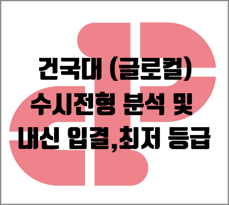  [수시] 2026학년도 건국대 (글로컬) 수시전형 분석 및 내신 입결, 최저 등급