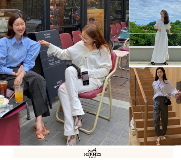  셀럽들이 자주 신는 명품 여자 샌들 브랜드 에르메스 오란 슬리퍼