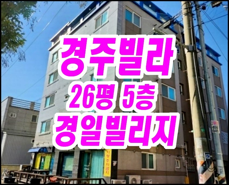  경주빌라경매 용강동 경일빌리지 다세대빌라 26평형