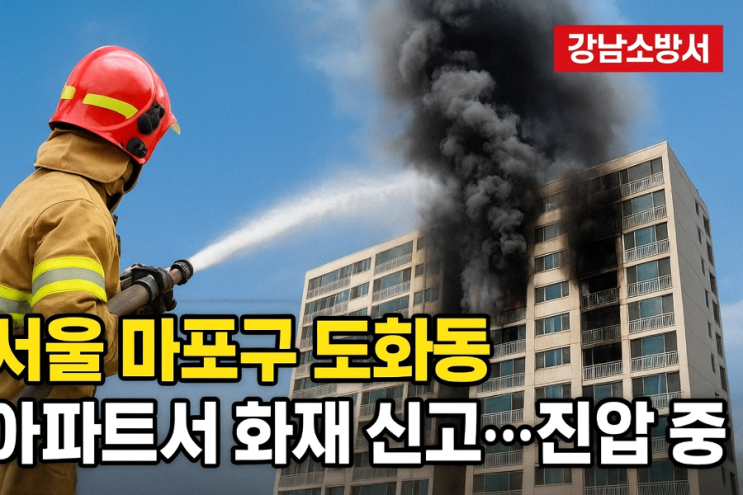 [사건사고 속보]서울 마포구 <b>도화동 아파트 화재</b> 사건 발생... 