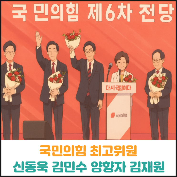  국민의힘 최고위원 신동욱, 김민수, 양향자, 김재원, 우재준 선출