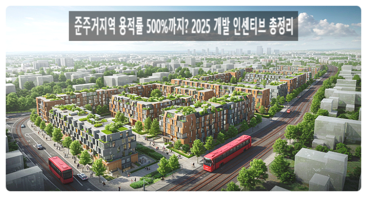  준주거지역 용적률 500%까지? 2025 개발 인센티브 총정리｜건폐율·복합 개발 전략