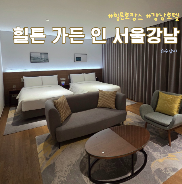  힐튼 가든 인 서울강남 디럭스 2더블룸 후기 강남 4성급 호텔 호캉스