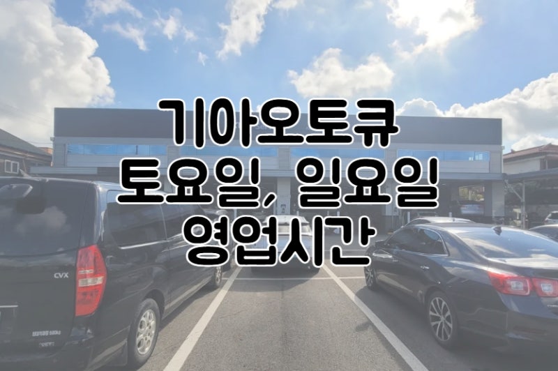 기아오토큐 토요일 일요일 영업시간 알아보기