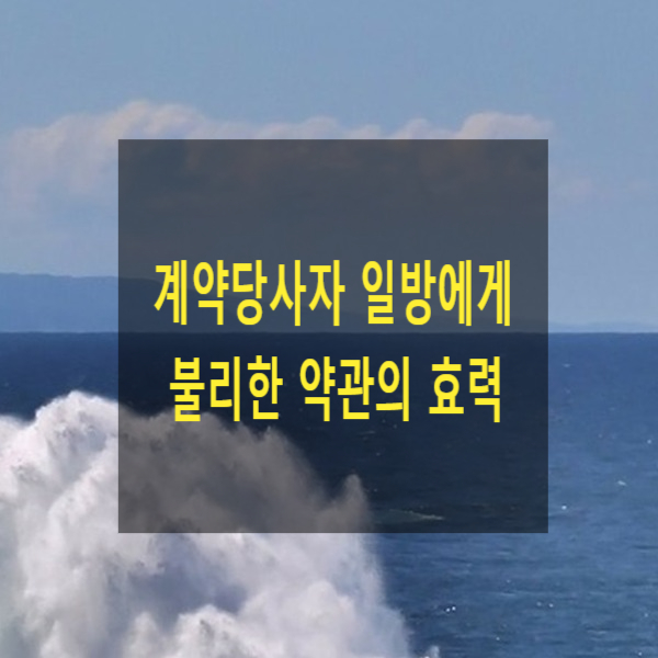  계약당사자 일방에게 불리한 약관의 효력