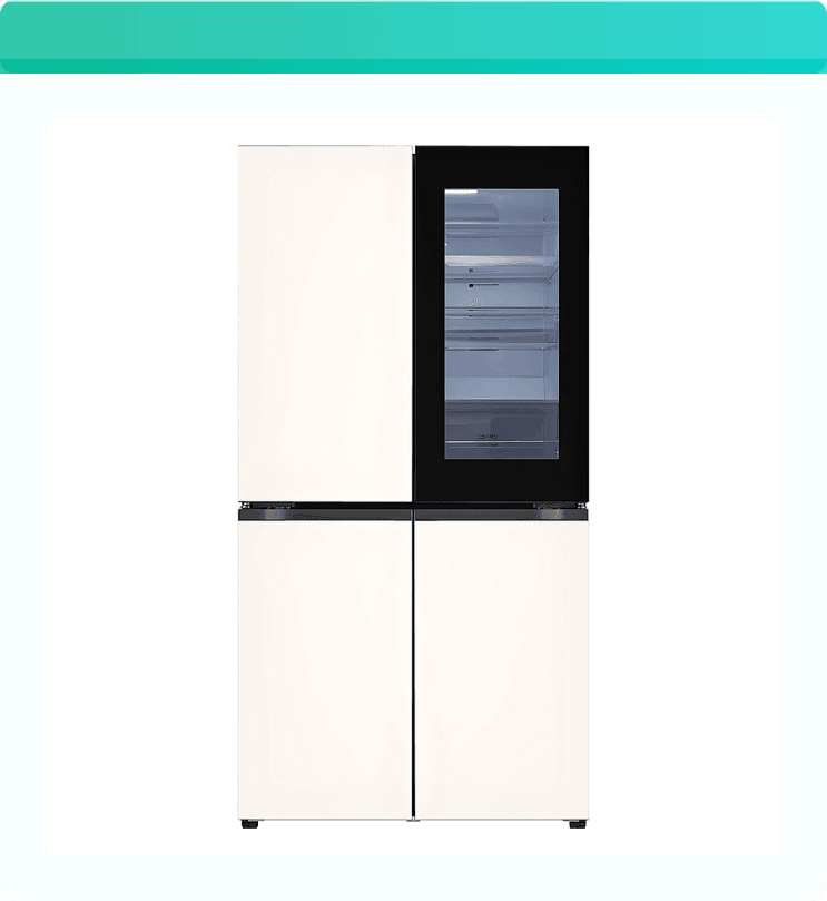  베이지 냉장고 로망 실현! LG 오브제 870L 디오스, 주방을 카페처럼