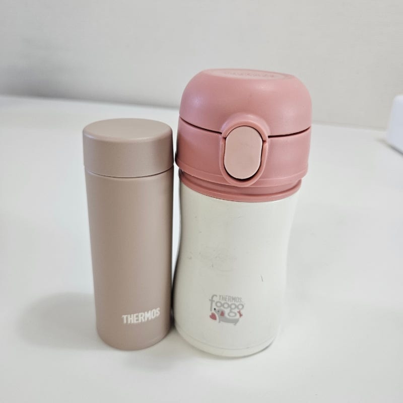 써모스 미니미니 텀블러 120ml | 원터치 마이 디자인 250ml 사이즈 비교