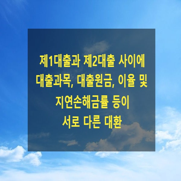  제1대출과 제2대출 사이에 대출과목, 대출원금, 이율 및 지연손해금률 등이 서로 다른 대환(경개, 준소비대차)
