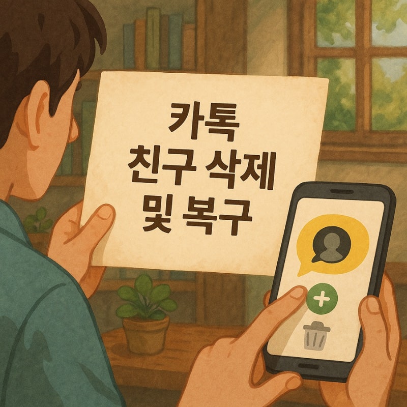 카톡 친구 삭제 복구 카카오톡 상대방 추가 방법
