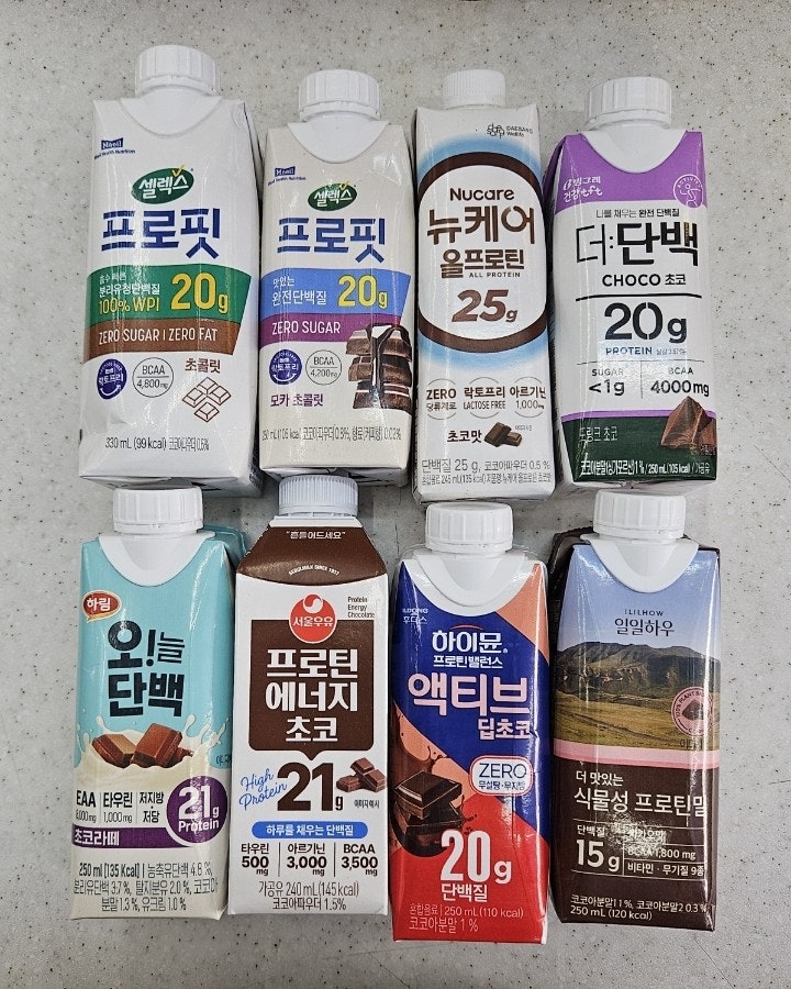 편의점 알바생의 '단백질 음료' 초코맛 10종 솔직후기 (단백질 & 당, 가격, 칼로리, 성분)