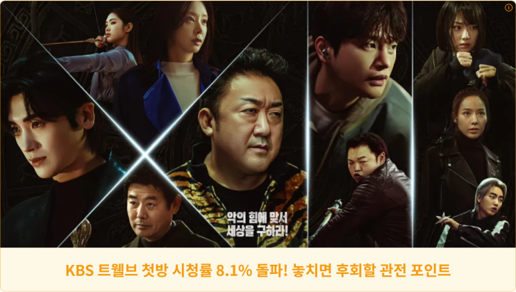  KBS 트웰브 첫방 시청률 8.1% 돌파! 놓치면 후회할 관전 포인트