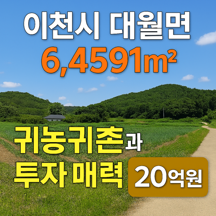  투자 최적! 46억 이천 대월 10,640 대규모 2차선 도로변 공장용지